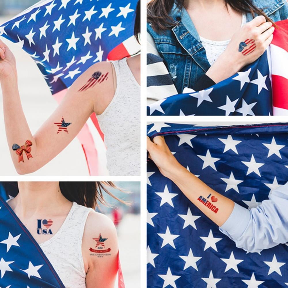 4th of July Temporary Tattoos, 40 sheets USA face tattoos, American Flag Red White and Blue tattoos stickers, Independence/Memorial Day Decortions, Patriotic Theme Party Decor Supplies - Walmart.com